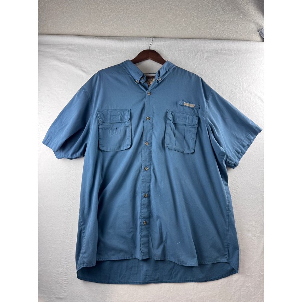 Red Head Brand Co Mens 3XL Blue Short Sleeve Fishing Shirt Ventilated Utility